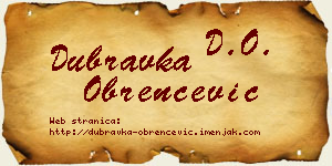 Dubravka Obrenčević vizit kartica